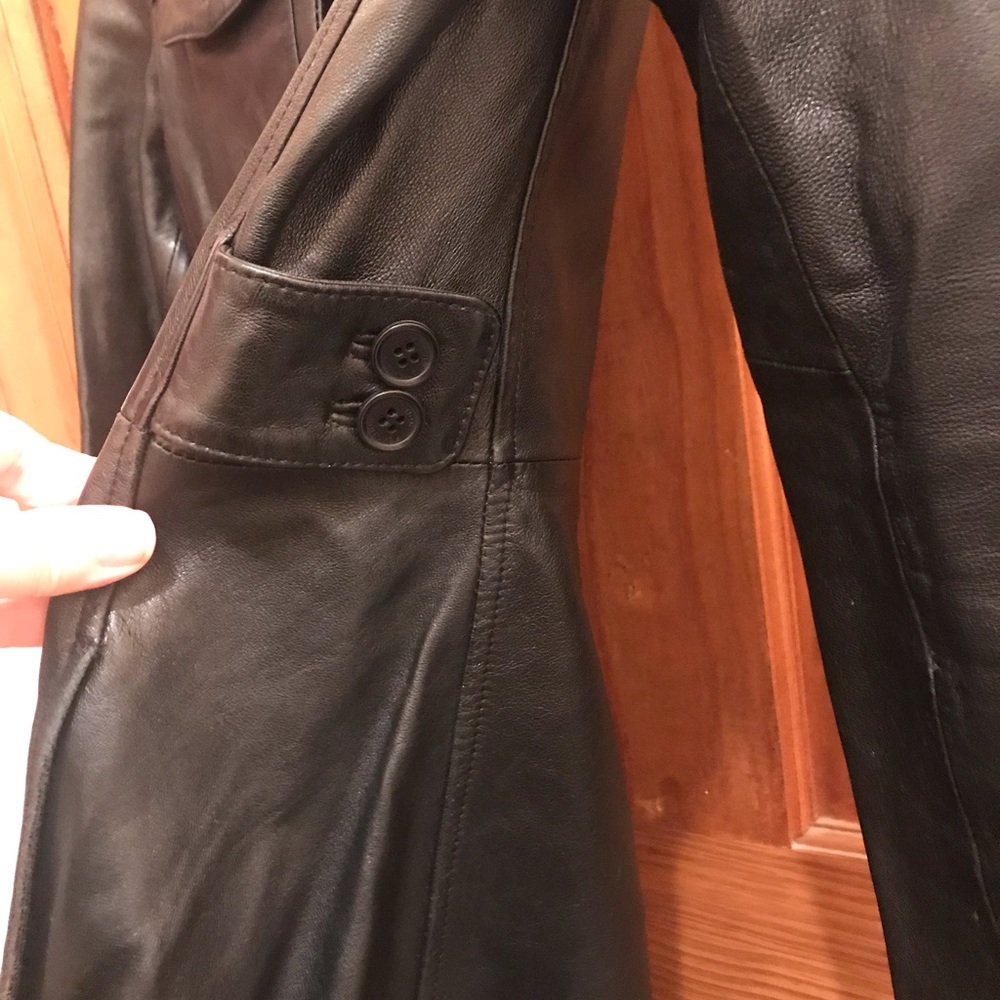 Super soft Kenneth Cole Knee length leather jacket